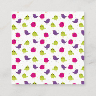 Cute colourful birds calling card