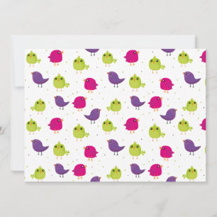 Cute colourful birds card