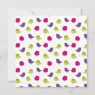 Cute colourful birds card