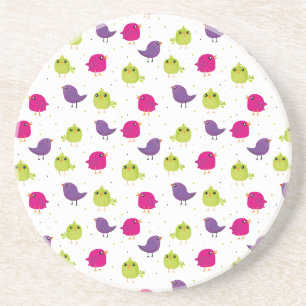 Cute colourful birds coaster