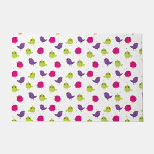 Cute colourful birds doormat