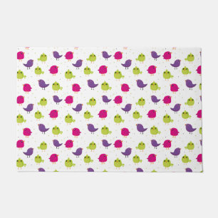 Cute colourful birds doormat