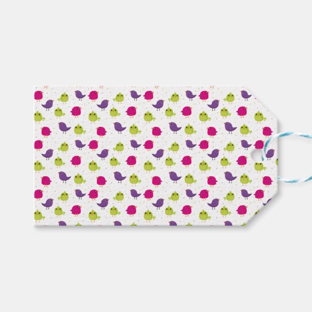 Cute colourful birds   gift tags (Front (Horizontal))