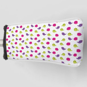 Cute colourful birds golf head cover