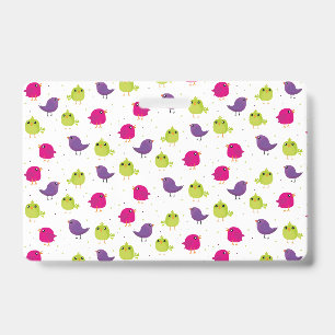 Cute colourful birds  ID badge