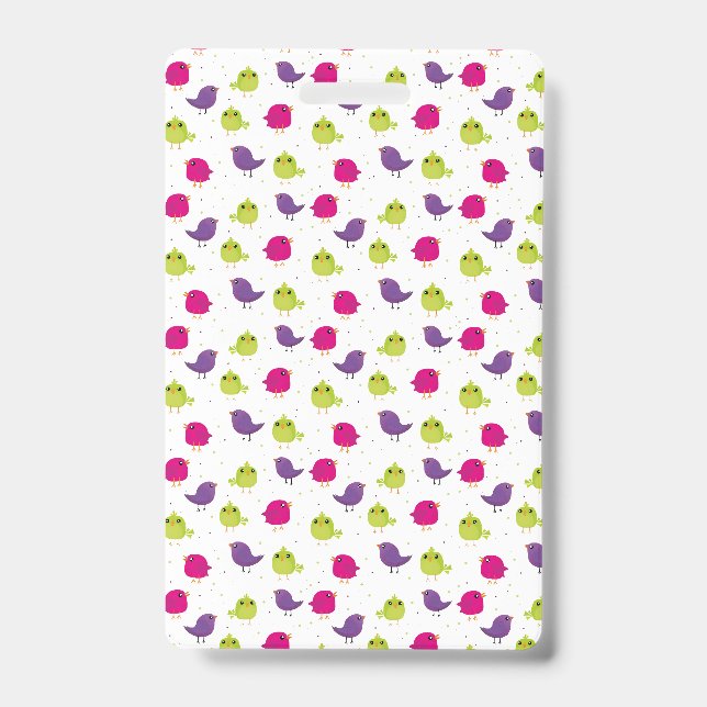 Cute colourful birds  ID badge (Front)