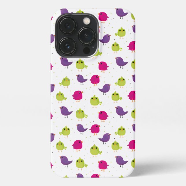 Cute colourful birds   iPhone case (Back)