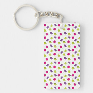 Cute colourful birds key ring