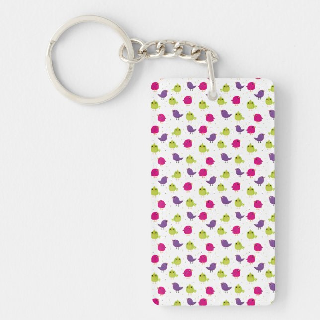 Cute colourful birds  key ring (Front)