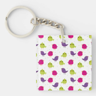 Cute colourful birds  key ring