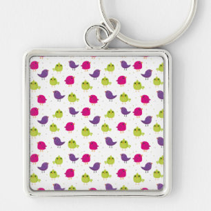 Cute colourful birds  key ring