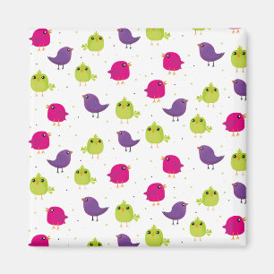 Cute colourful birds magnet
