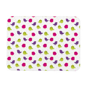 Cute colourful birds magnet