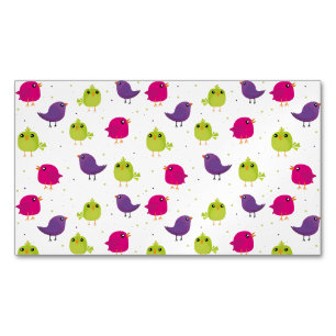 Cute colourful birds Magnetic business card