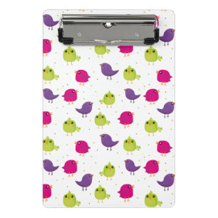 Cute colourful birds  mini clipboard
