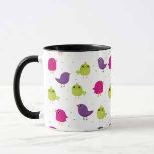 Cute colourful birds mug