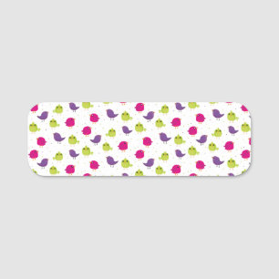 Cute colourful birds  name tag