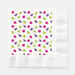 Cute colourful birds napkin