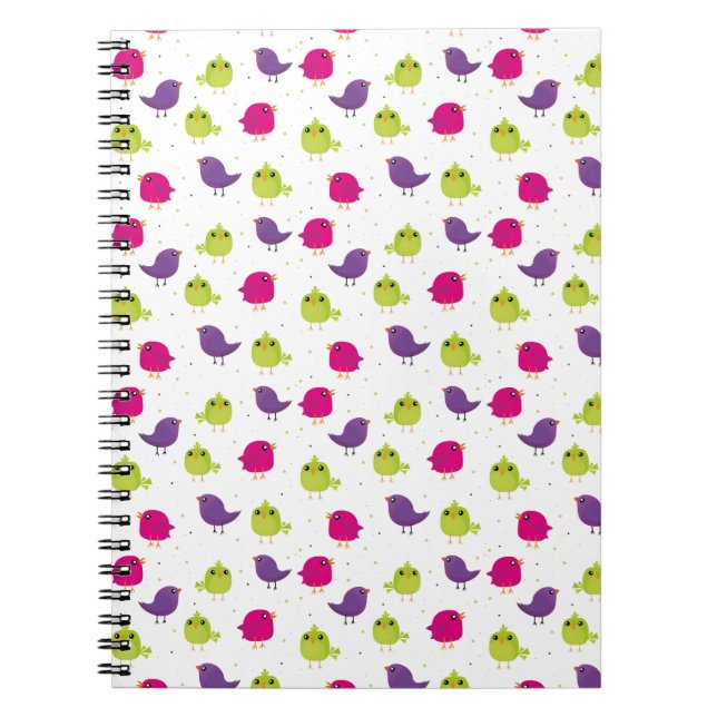Cute colourful birds notebook (Front)