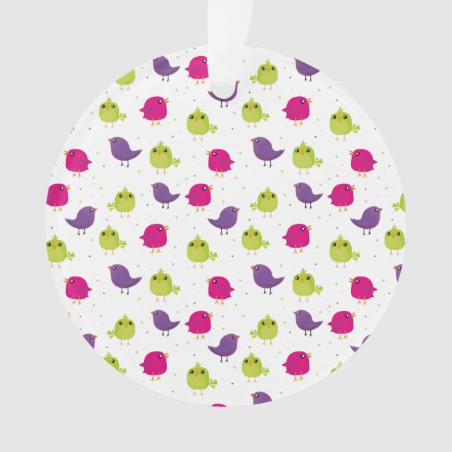 Cute colourful birds  ornament (Front)