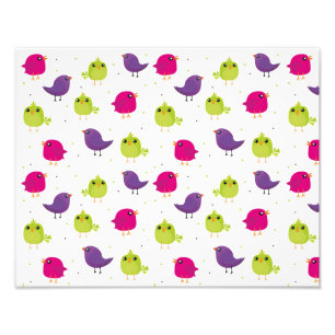Cute colourful birds photo print