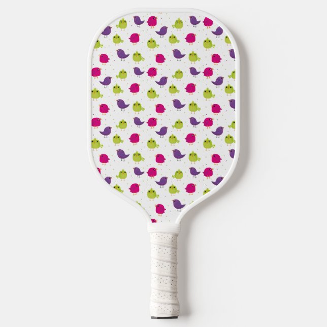Cute colourful birds   pickleball paddle (Front)