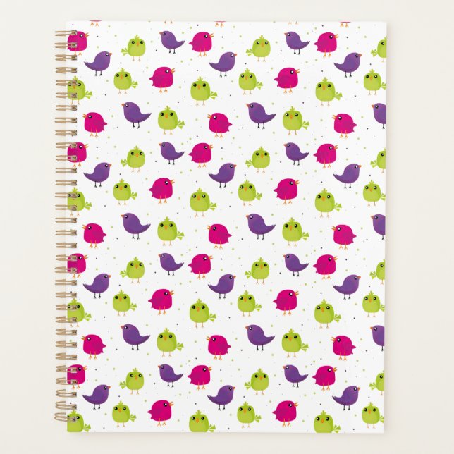 Cute colourful birds  planner (Front)