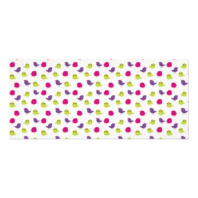 Cute colourful birds   rack card (Front)