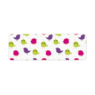 Cute colourful birds  return address label
