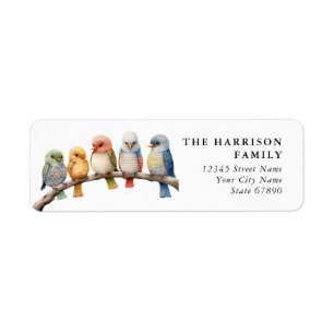 Cute Colourful Birds Return Address Labels