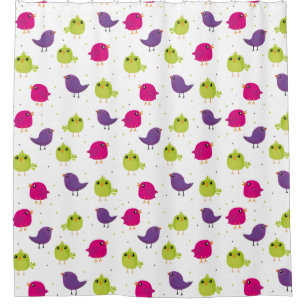 Cute colourful birds   shower curtain