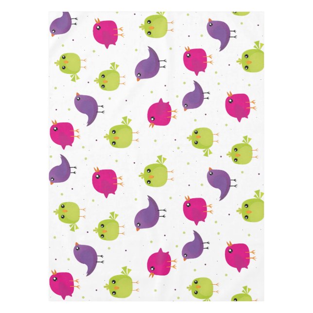 Cute colourful birds  tablecloth (Front)