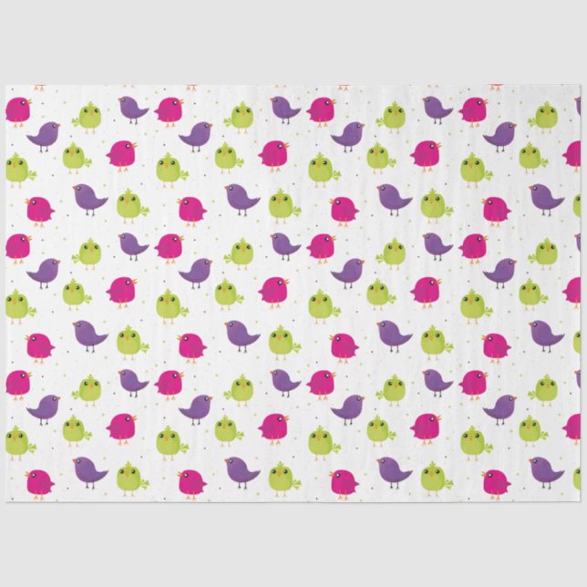 Cute colourful birds  tissue paper (Front)