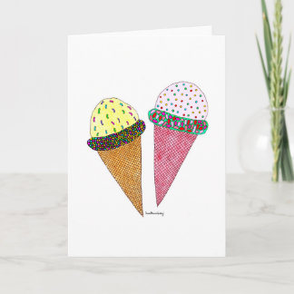 Cute Colourful Birthday Ice Cream Card