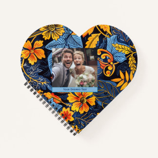 Cute Colourful Blue Green Floral Spiral Notebook