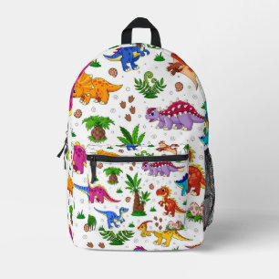 Cute Colourful Blue Green Pattern Dinosaur Printed Backpack