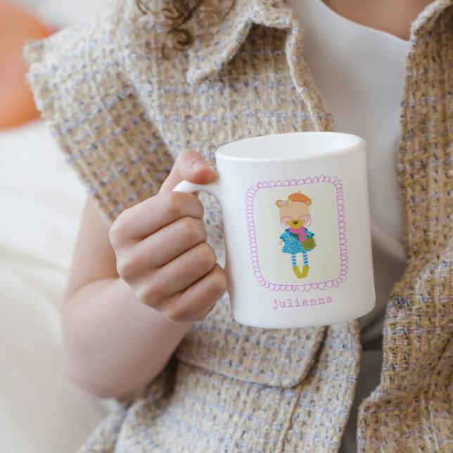 Cute Colourful Boho Hipster Bear Illustration Name Coffee Mug (Creator Uploaded)