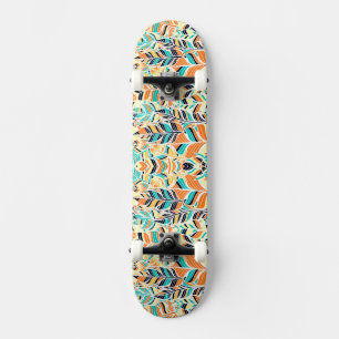Cute colourful boho leaves pattern skateboard