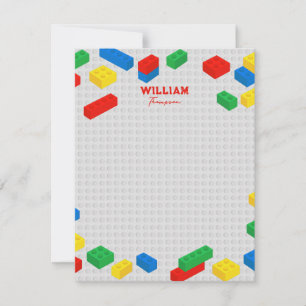 Cute Colourful Bricks Building Blocks Kids Card
