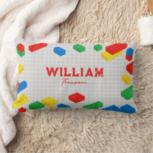 Cute Colourful Bricks Building Blocks Kids  Lumbar Cushion