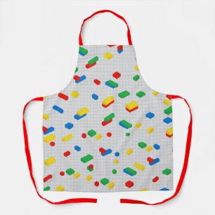 Cute Colourful Bricks Building Blocks Kids Pattern Apron