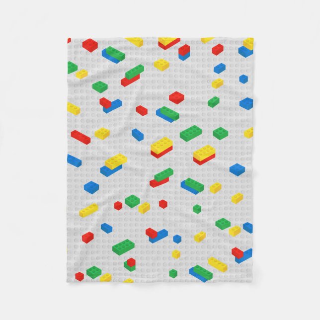 Cute Colourful Bricks Building Blocks Kids Pattern Fleece Blanket (Front)