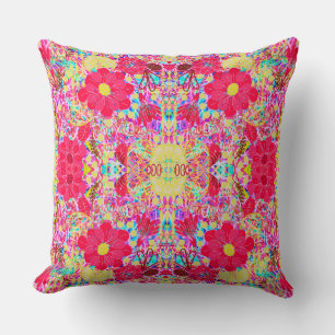 Cute colourful bright flowers cushion