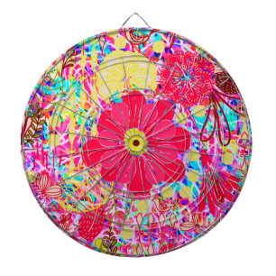 Cute colourful bright flowers dartboard