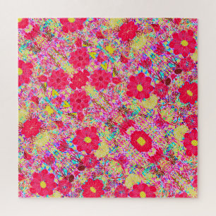 Cute colourful bright flowers jigsaw puzzle