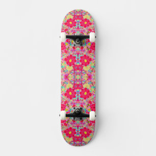 Cute colourful bright flowers skateboard