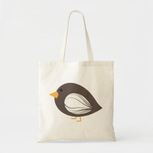 Cute colourful brown quirky birds tote bag