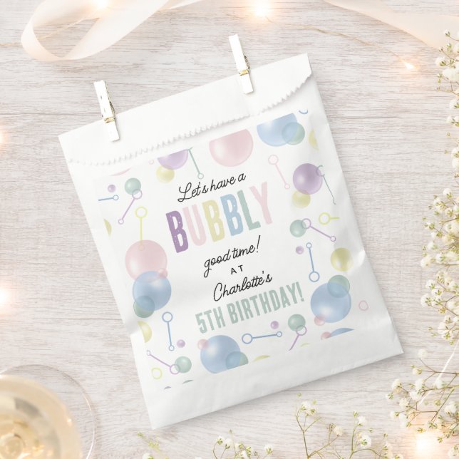 Cute Colourful Bubble Kids Birthday Party Favour Bag (Clipped)