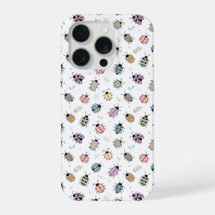 Cute Colourful Bugs Pattern iPhone 15 Pro Case