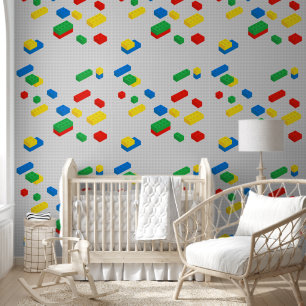 Cute Colourful Building Blocks Kids Pattern Wallpaper